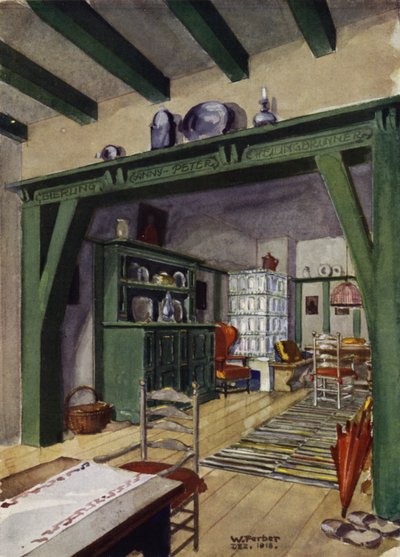 Sala da pranzo e soggiorno in una casa di campagna da English School