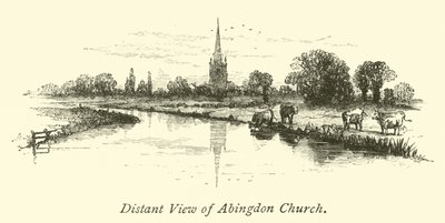 Vista distante della chiesa di Abingdon da English School