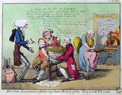 Il dottor Sangrado che allevia John Bull dalla febbre gialla da English School