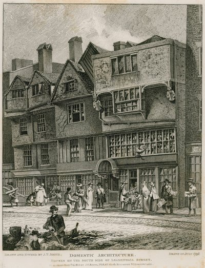 Architettura domestica: case sul lato sud di Leadenhall Street, Londra da English School