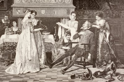 Don Chisciotte nella casa del Duca e della Duchessa (litografia) da English School