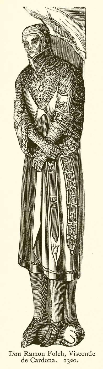 Don Ramon Folch, Visconte di Cardona. 1320 da English School