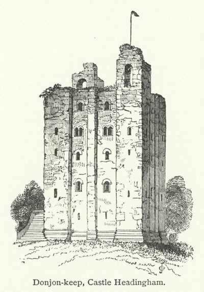 Mastio, Castello di Headingham (incisione) da English School