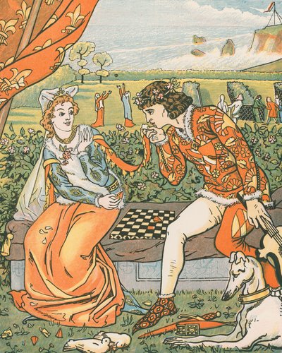 Dorigen e Aurelius nel giardino. 