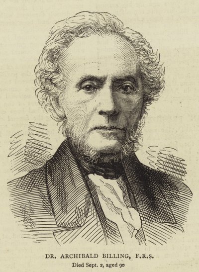 Dr Archibald Billing, FRS (incisione) da English School