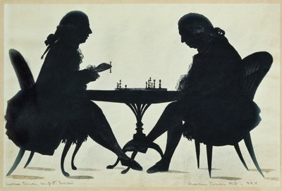 Il Dr. E. Darwin gioca a scacchi con suo figlio, c.1780 da English School