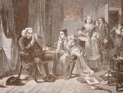 Dr Johnson che salva Goldsmith dalla sua padrona di casa da English School