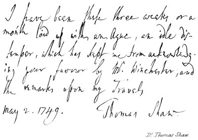 Dr Thomas Shaw da English School