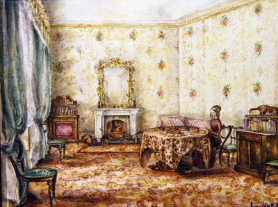 Interno del salotto in una casa di campagna, c.1848 da English School