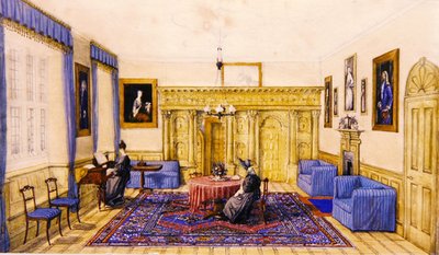 Interno del salotto di una casa di campagna, c.1830 da English School