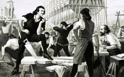 Vestito da marinaio inglese, Pietro il Grande aiutò a costruire grandi navi a vela da English School
