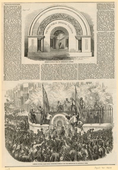 Fontana da bere, adiacente alla chiesa di St Sepulchres, Snow Hill da English School