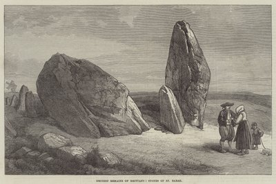 Resti druidici della Bretagna, Pietre di St Barbe (incisione) da English School