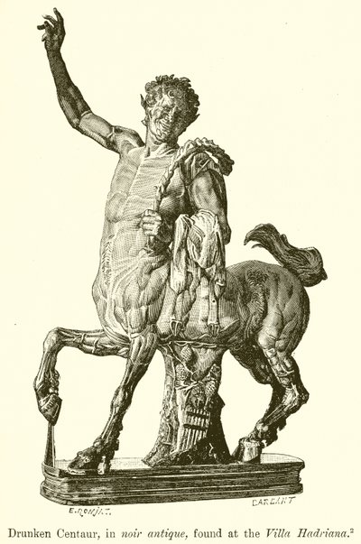 Centauro ubriaco, in Noir Antique, trovato alla Villa Adriana da English School