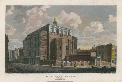 Drury Lane Theatre, Westminster, Londra; bruciato nel 1809 da English School