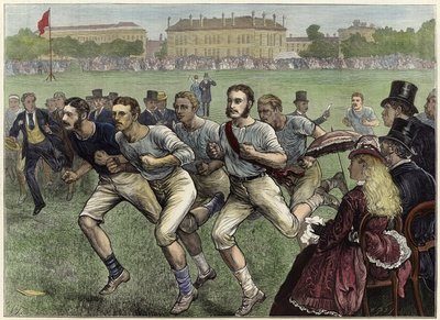 Gare sportive del Dublin University Athletic Club nel College Park da English School