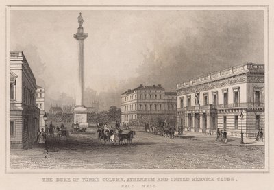 Colonna del Duca di York, Athenaeum e United Service Clubs, Pall Mall da English School
