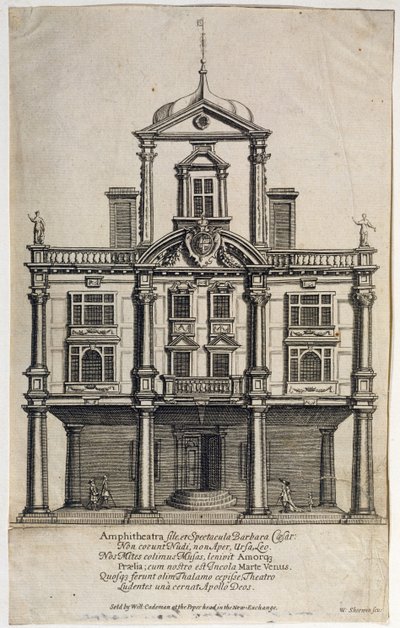 Teatro dei Duchi, Dorset Gardens, inciso da W. Sherwin (c.1645-1711) 1673 da English School