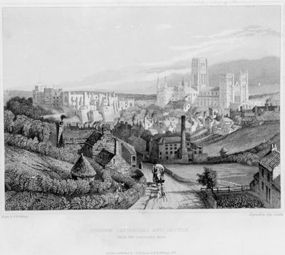 Cattedrale e castello di Durham da Newcastle Road, 1841 da English School