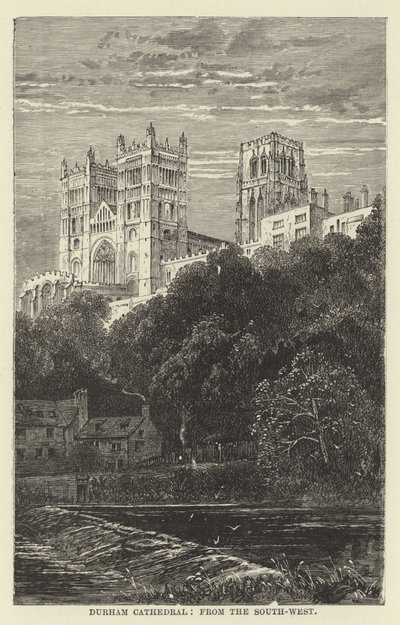 Cattedrale di Durham, da sud-ovest da English School