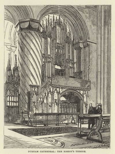 Cattedrale di Durham, il trono del vescovo da English School