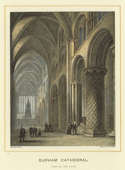 Cattedrale di Durham, vista della navata da English School
