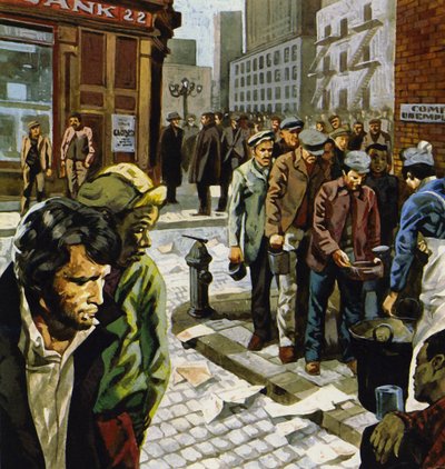 Durante la Depressione, Roosevelt fu portato al potere grazie alle sue riforme del New Deal da English School