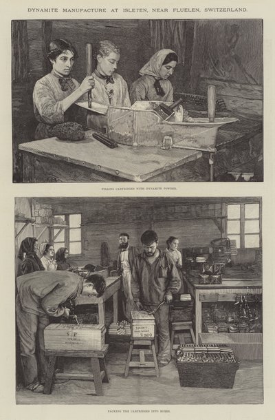 Fabbricazione di dinamite a Isleten, vicino a Fluelen, Svizzera da English School