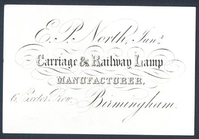 E P North, Junior, produttore di lampade per carrozze e ferrovie da English School