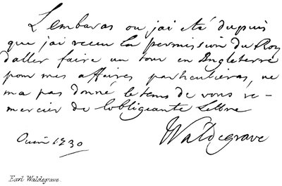 Conte Waldegrave da English School