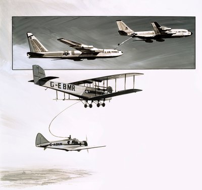 Rifornimento in volo precoce per un Handley Page W10 da English School