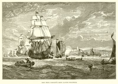 Navi della Compagnia delle Indie Orientali che lasciano Woolwich (1623) da English School