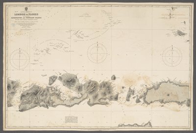 Arcipelago Orientale, Lombok a Flores, comprese le isole Paternoster e Postillon; dai sondaggi del governo di Batavia. [Carta dell