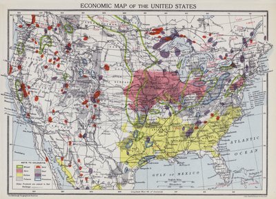 Mappa economica degli Stati Uniti da English School