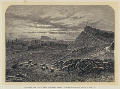 Vecchia Città di Edimburgo, da Salisbury Craigs da English School