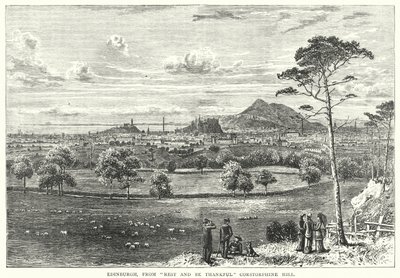 Edimburgo, da "Rest and Be Thankful" Corstorphine Hill (incisione) da English School
