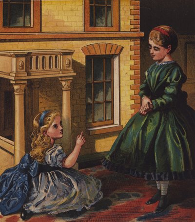 La gestione della casa di Edith e Milly (litografia a colori) da English School