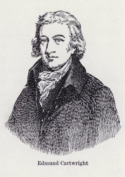 Edmund Cartwright, inventore inglese del telaio meccanico (litografia) da English School