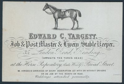 Edward C Targett, maestro di posta e gestore di scuderie da English School