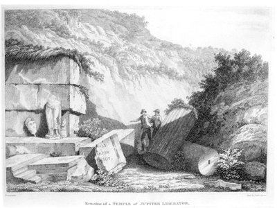 Edward Daniel Clarke visita i resti del Tempio di Giove Liberatore a Troad, da Parte 2 di Viaggi in vari paesi d