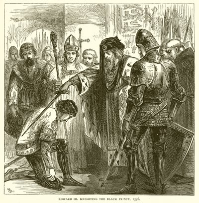 Edoardo III nomina cavaliere il Principe Nero, 1546 da English School