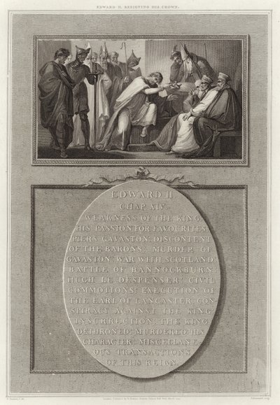 Edoardo II che abdica da English School