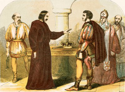 Edoardo II che rinuncia alla sua regalità da English School