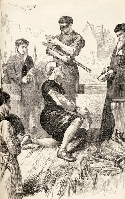 Edward Seymour sul patibolo in attesa della sua esecuzione, c.1865 da English School