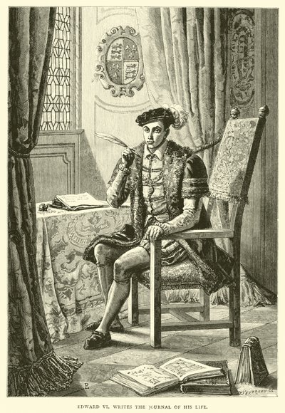 Edoardo VI scrive il diario della sua vita da English School