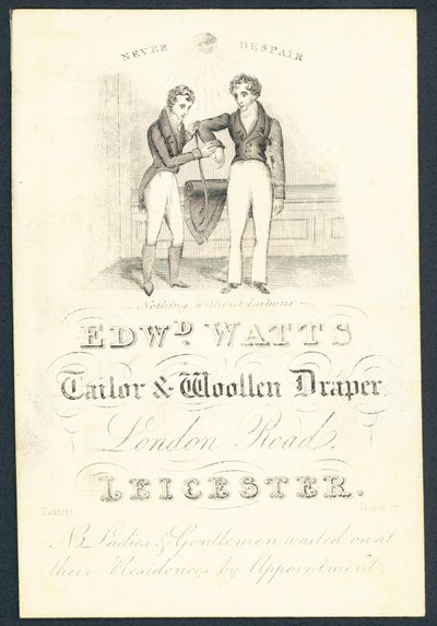 Edward Watts, sarto e mercante di tessuti di lana da English School