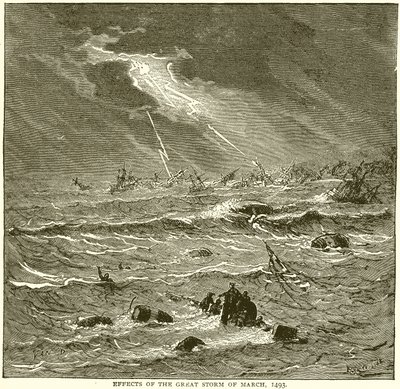 Effetti della Grande Tempesta del marzo 1493 da English School