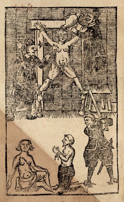Coloni olandesi ad Amboyna torturano un mercante inglese prima del massacro del 1623 che pose fine al commercio britannico nelle Indie Orientali da English School