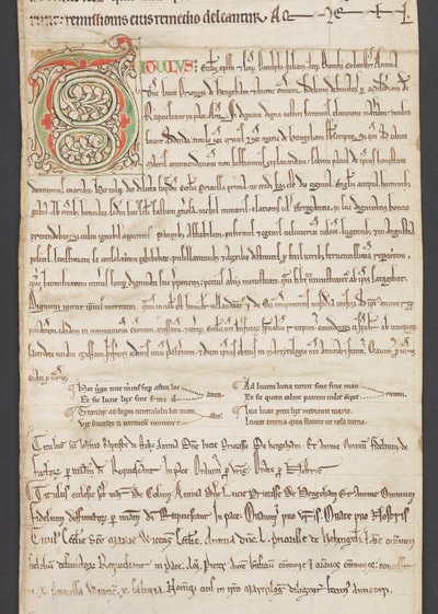 Egerton MS 2849, Membrane III, c.1225-30 (vellum) da English School