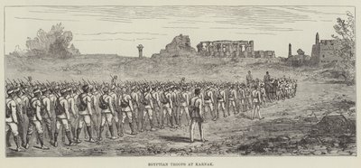 Truppe egiziane a Karnak (incisione) da English School